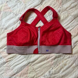 shefit ultimate sports bra red high impact adjustable front closure size 1x